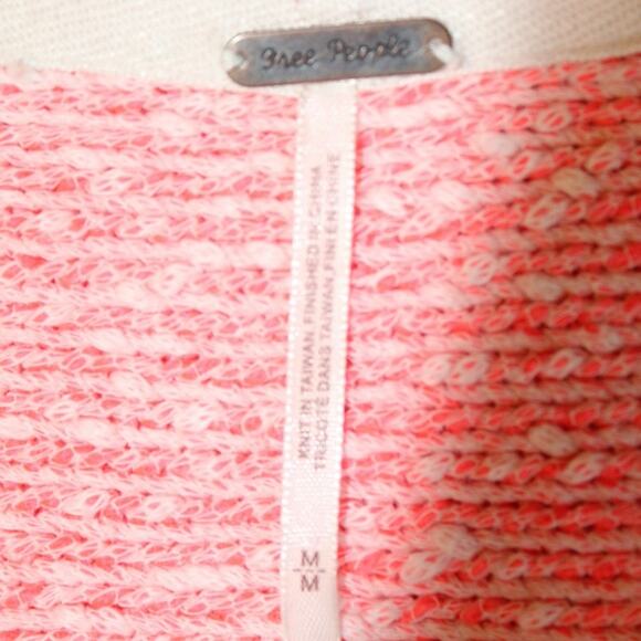 Free People Bright Lights Neon Flamingo Sweater Pink Women’s Size Medium - Picture 5 of 7